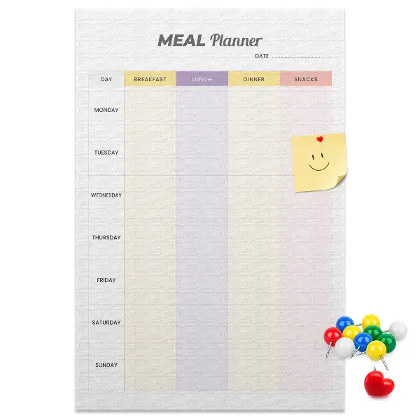Prikbord van kurk Maaltijdplan