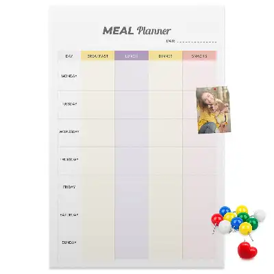 Prikbord van kurk Maaltijdplan