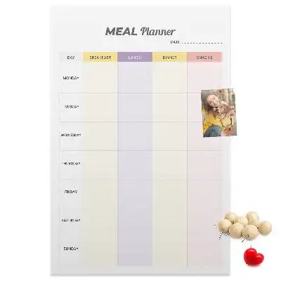 Prikbord van kurk Maaltijdplan