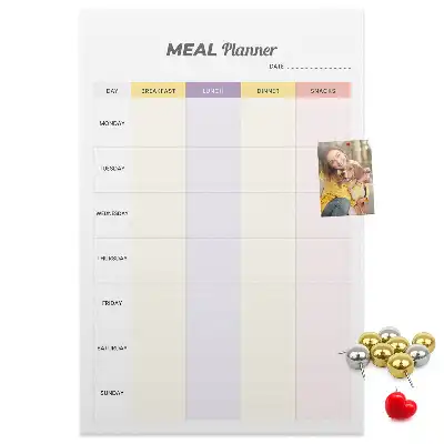 Prikbord van kurk Maaltijdplan