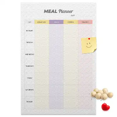 Prikbord van kurk Maaltijdplan