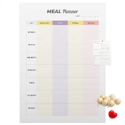Prikbord van kurk Maaltijdplan