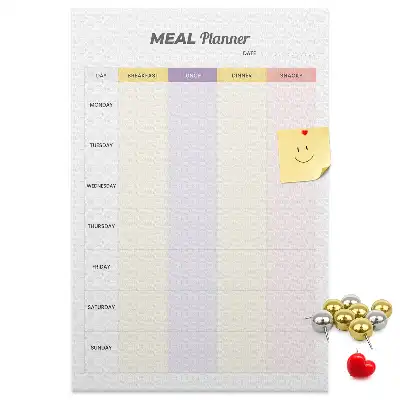 Prikbord van kurk Maaltijdplan
