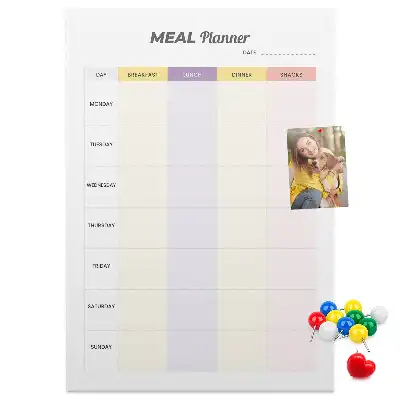 Prikbord van kurk Maaltijdplan