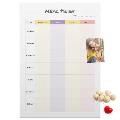 Prikbord van kurk Maaltijdplan