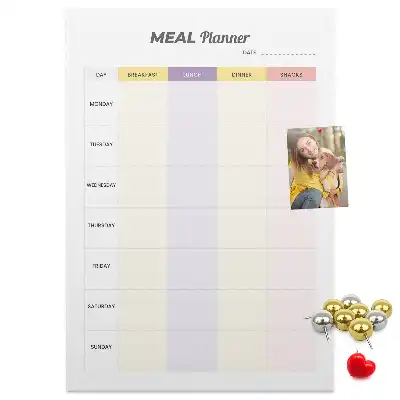 Prikbord van kurk Maaltijdplan