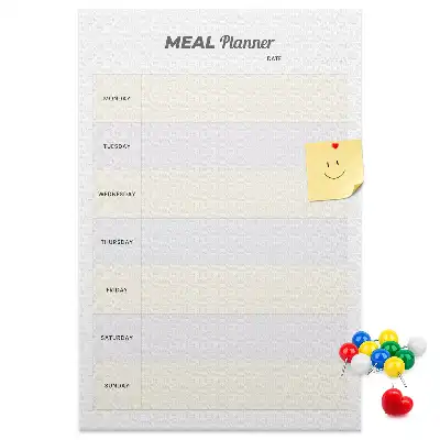 Prikbord van kurk Menuplanning