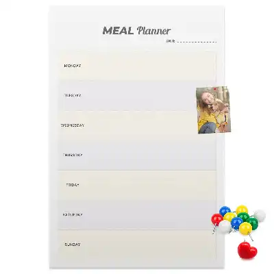 Prikbord van kurk Menuplanning