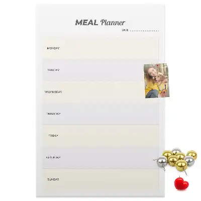 Prikbord van kurk Menuplanning