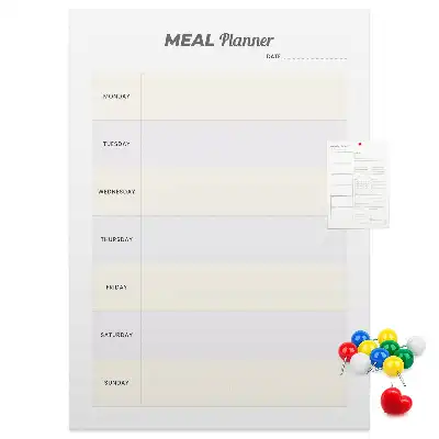 Prikbord van kurk Menuplanning