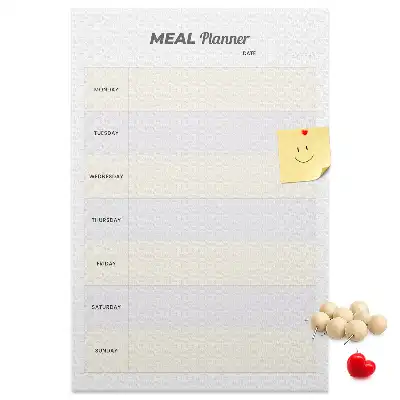 Prikbord van kurk Menuplanning