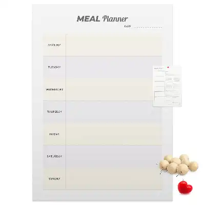 Prikbord van kurk Menuplanning