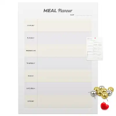 Prikbord van kurk Menuplanning