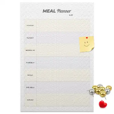 Prikbord van kurk Menuplanning