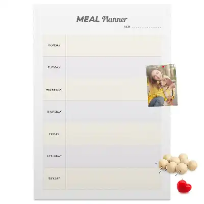 Prikbord van kurk Menuplanning
