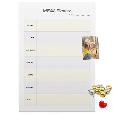 Prikbord van kurk Menuplanning