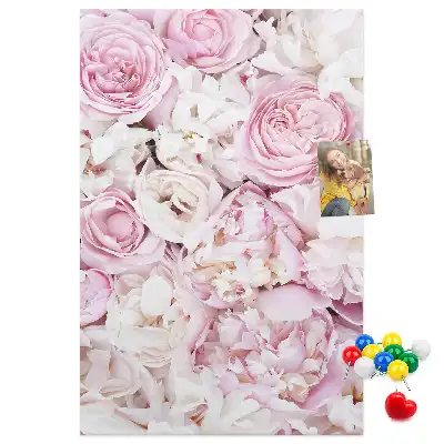 Prikbord van kurk Rozenbloemen