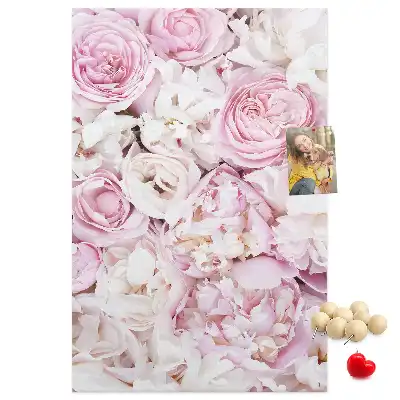 Prikbord van kurk Rozenbloemen