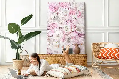 Prikbord van kurk Rozenbloemen