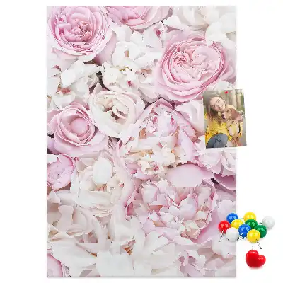 Prikbord van kurk Rozenbloemen