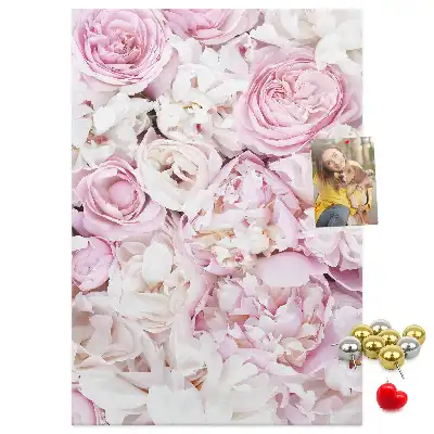 Prikbord van kurk Rozenbloemen