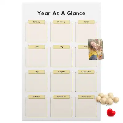 Prikbord van kurk Jaarkalender