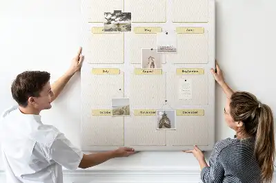 Prikbord van kurk Jaarkalender