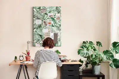 Prikbord Bladeren geschilderd met waterverf