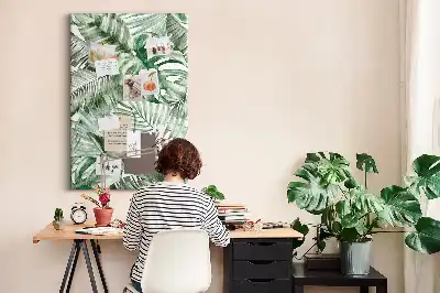Prikbord Bladeren geschilderd met waterverf