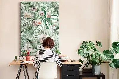 Prikbord Bladeren geschilderd met waterverf