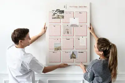 Prikbord van kurk Verjaardagskalender