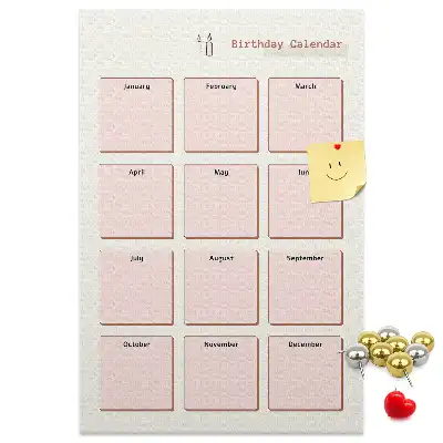 Prikbord van kurk Verjaardagskalender