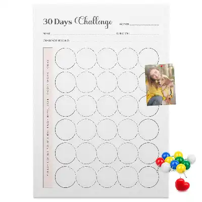 Prikbord van kurk 30-dagenuitdaging