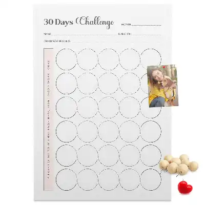 Prikbord van kurk 30-dagenuitdaging