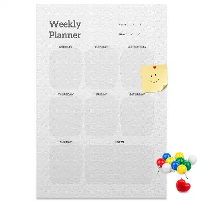 Prikbord van kurk Weekplanner