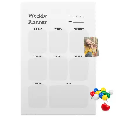 Prikbord van kurk Weekplanner