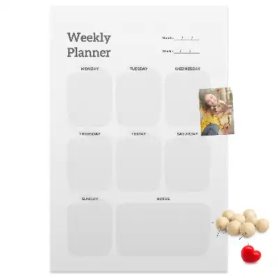 Prikbord van kurk Weekplanner