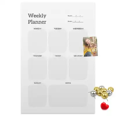 Prikbord van kurk Weekplanner