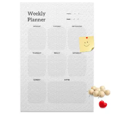 Prikbord van kurk Weekplanner