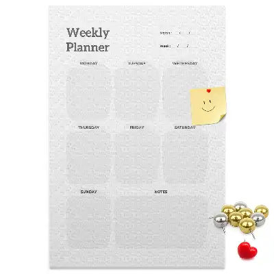 Prikbord van kurk Weekplanner