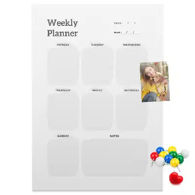 Prikbord van kurk Weekplanner