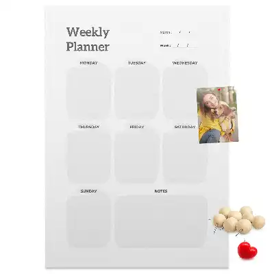 Prikbord van kurk Weekplanner