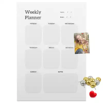 Prikbord van kurk Weekplanner