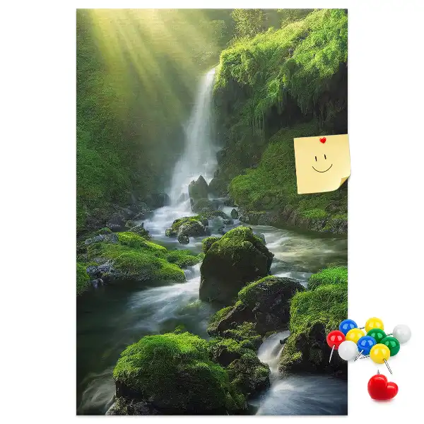 Prikbord van kurk Rotswaterval