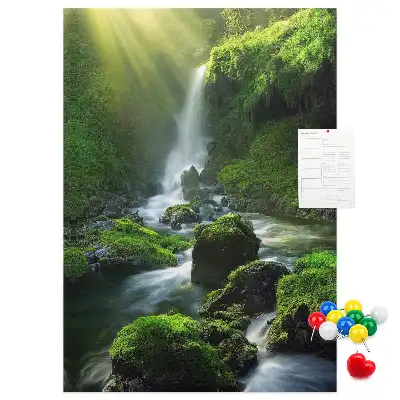 Prikbord van kurk Rotswaterval