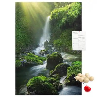 Prikbord van kurk Rotswaterval