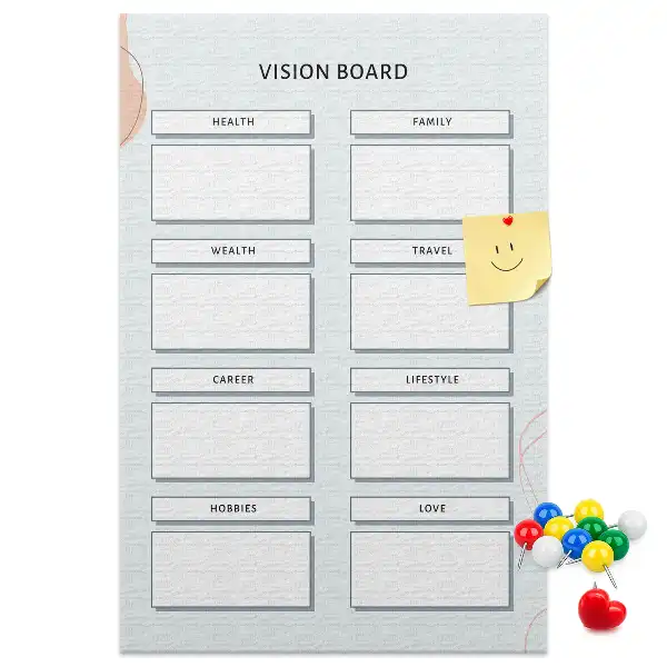 Prikbord van kurk Gezondheidsplanner