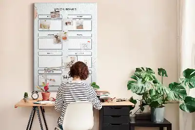 Prikbord van kurk Gezondheidsplanner