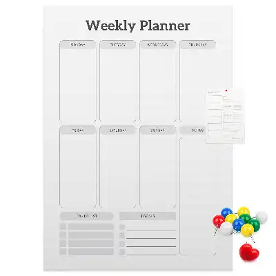 Prikbord van kurk Weekprogramma