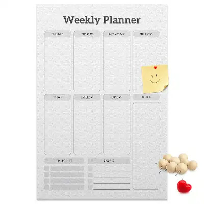 Prikbord van kurk Weekprogramma